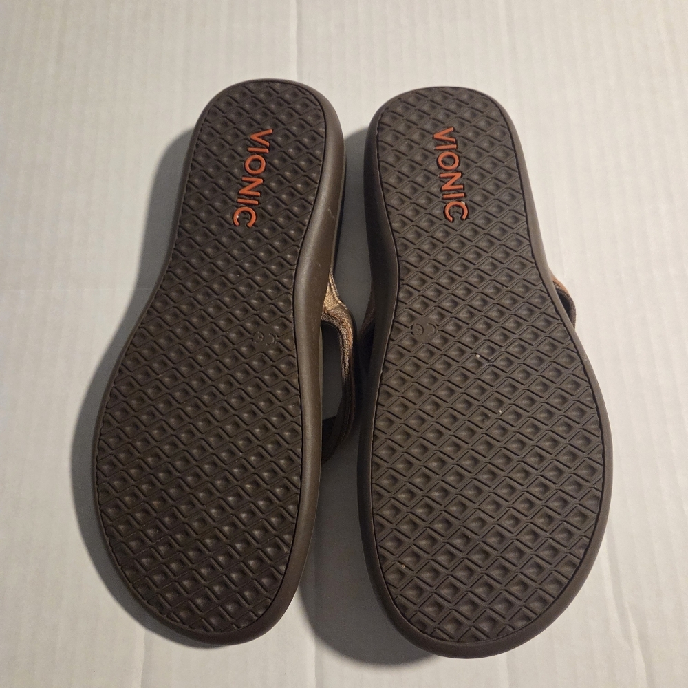 Vionic Tide II Toe Post Bronze Sandal Flip Flops Size 8 - Picture 3 of 7